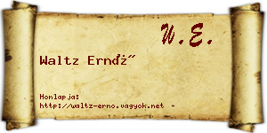 Waltz Ernő névjegykártya